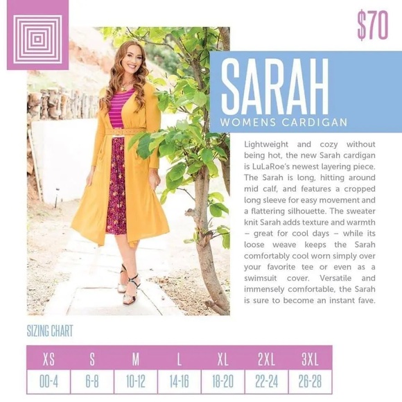 NWT LulaRoe Sarah Duster/Cardigan Small - Picture 5 of 6